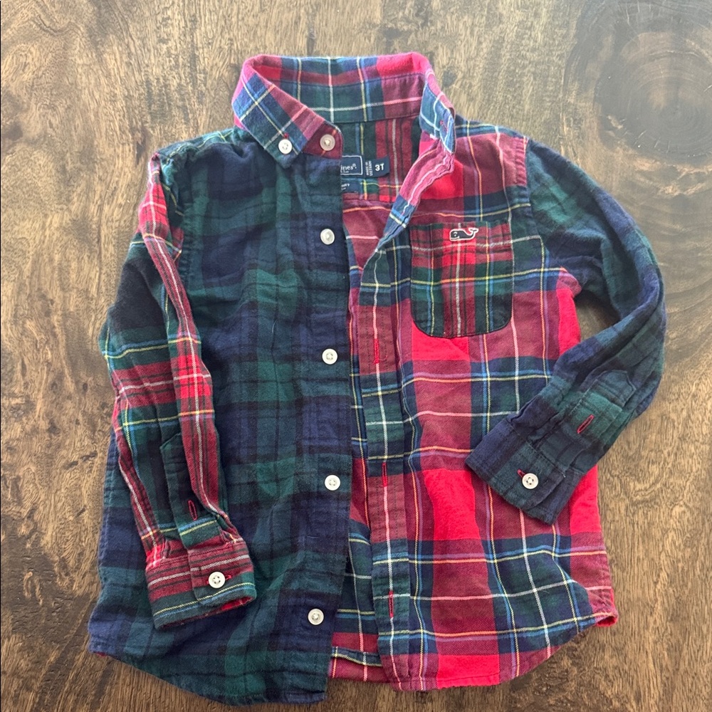Vineyard Vines Kids Plaid Shirt - Red and Blue
